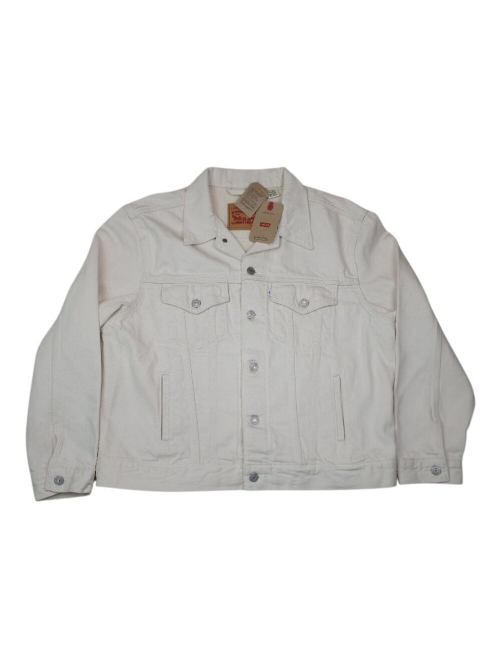Levis Ex-Boyfriend Trucker Denim Jacket XL 100% Cotton Off-White Original Women